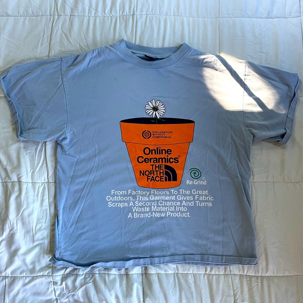 Online Ceramics the North Face Blue Regrind Tee Shirt (first release, TNF tag)